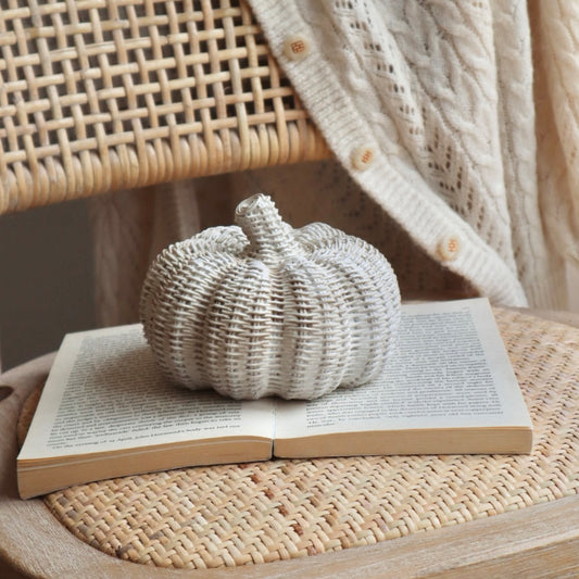 Wicker-Look Cream Pumpkin