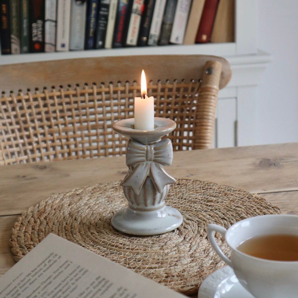 Rustic Bow Candle Holder