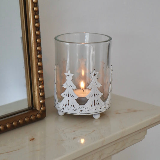 Rustic Christmas Tree Candle Holder