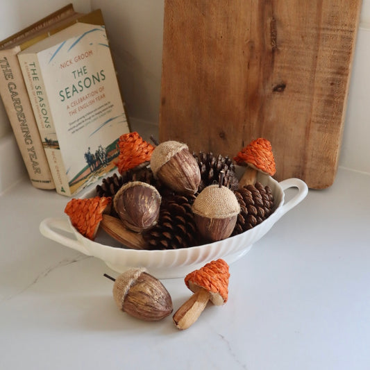 Autumn Forest Decor – Mushrooms, Pinecones & Acorns