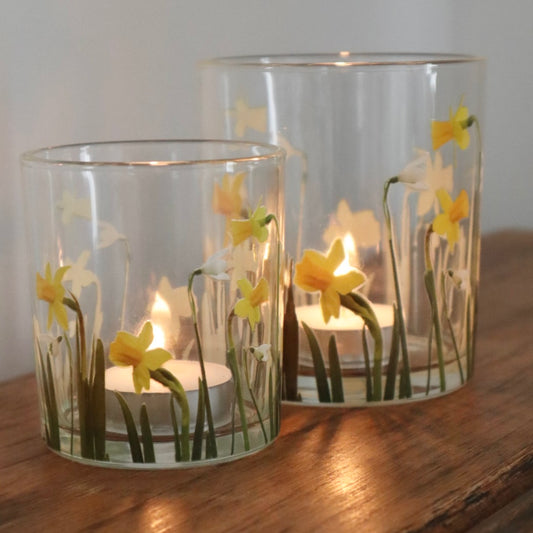 Daffodil & Snowdrop Candle Holders Duo