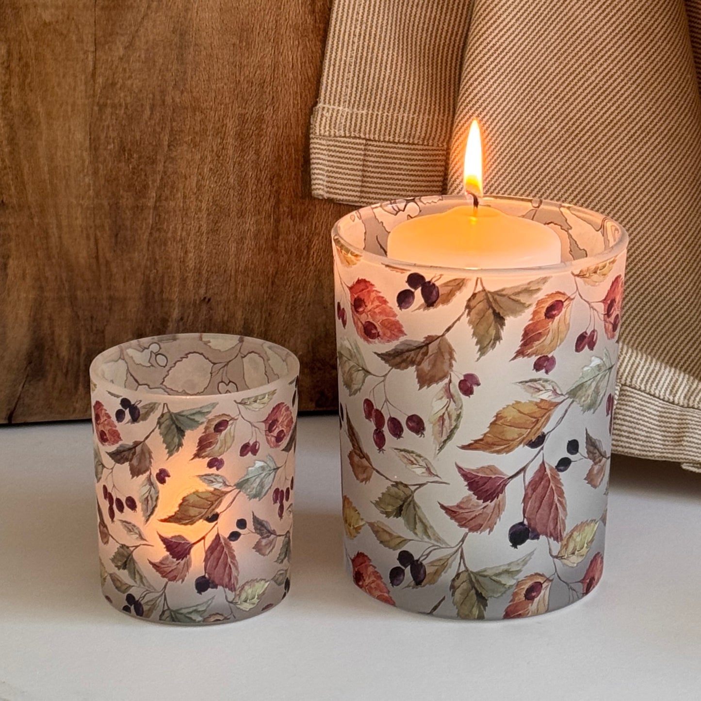 Large Autumn Leaves Candle Holder