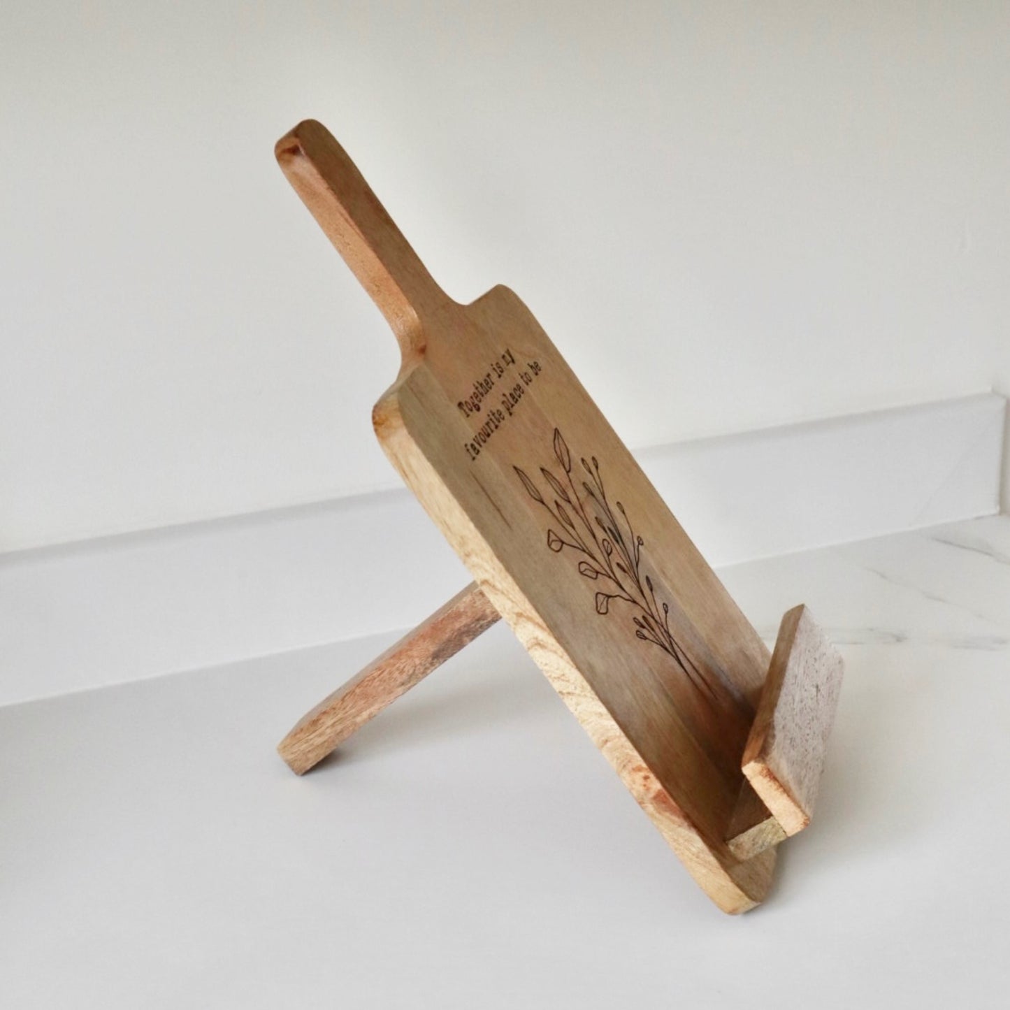 Rustic Wooden Recipe Book Cutting Board with Stand | YR studio – YR Studio