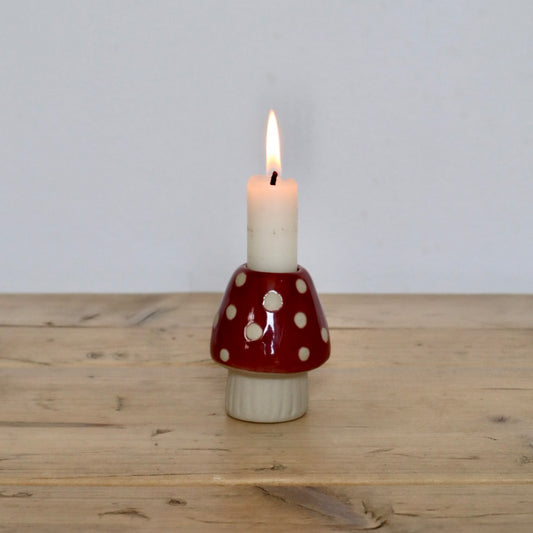 Mushroom Dinner Candle Holder