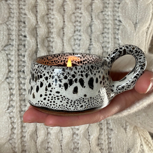 Speckled Tawny Stoneware Tea Light Cup - Rustic Country Décor