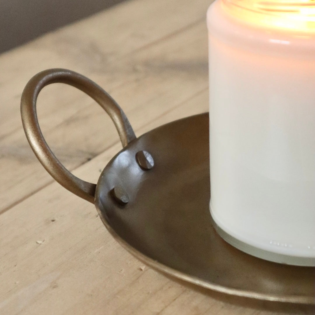 Foraged Brass Round Tray | Rustic Country Home Decor