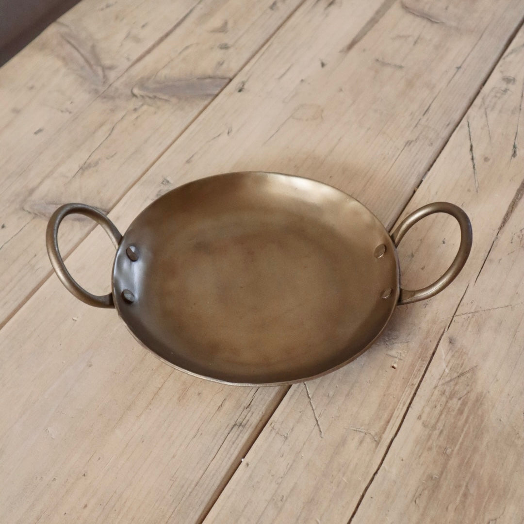 Foraged Brass Round Tray | Rustic Country Home Decor