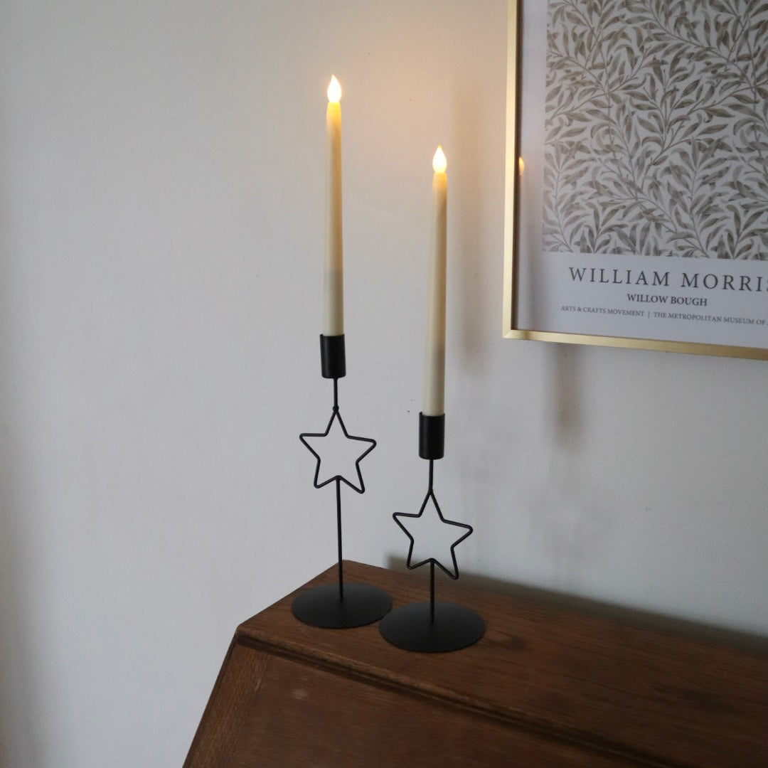 Black Star Candle Holder Set of 2