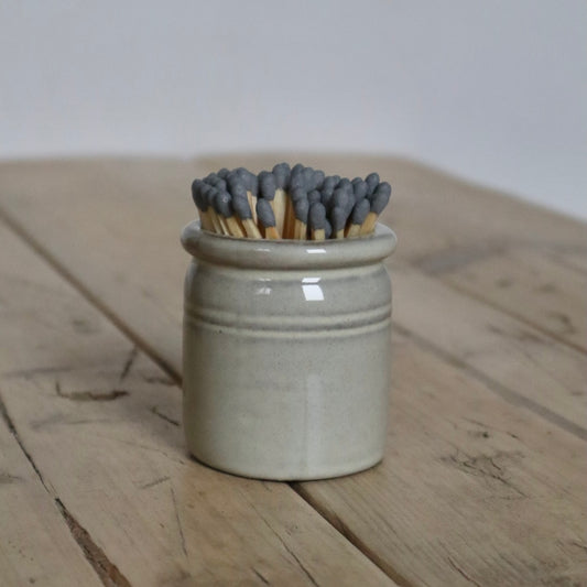 Crock Pot Match Striker - Rustic Stoneware Match Holder