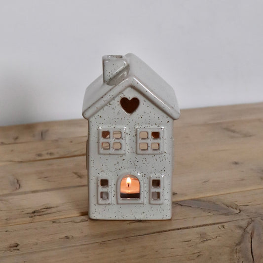 Rustic Ceramic Cottage Tea Light Holder – Cosy Country Home Décor