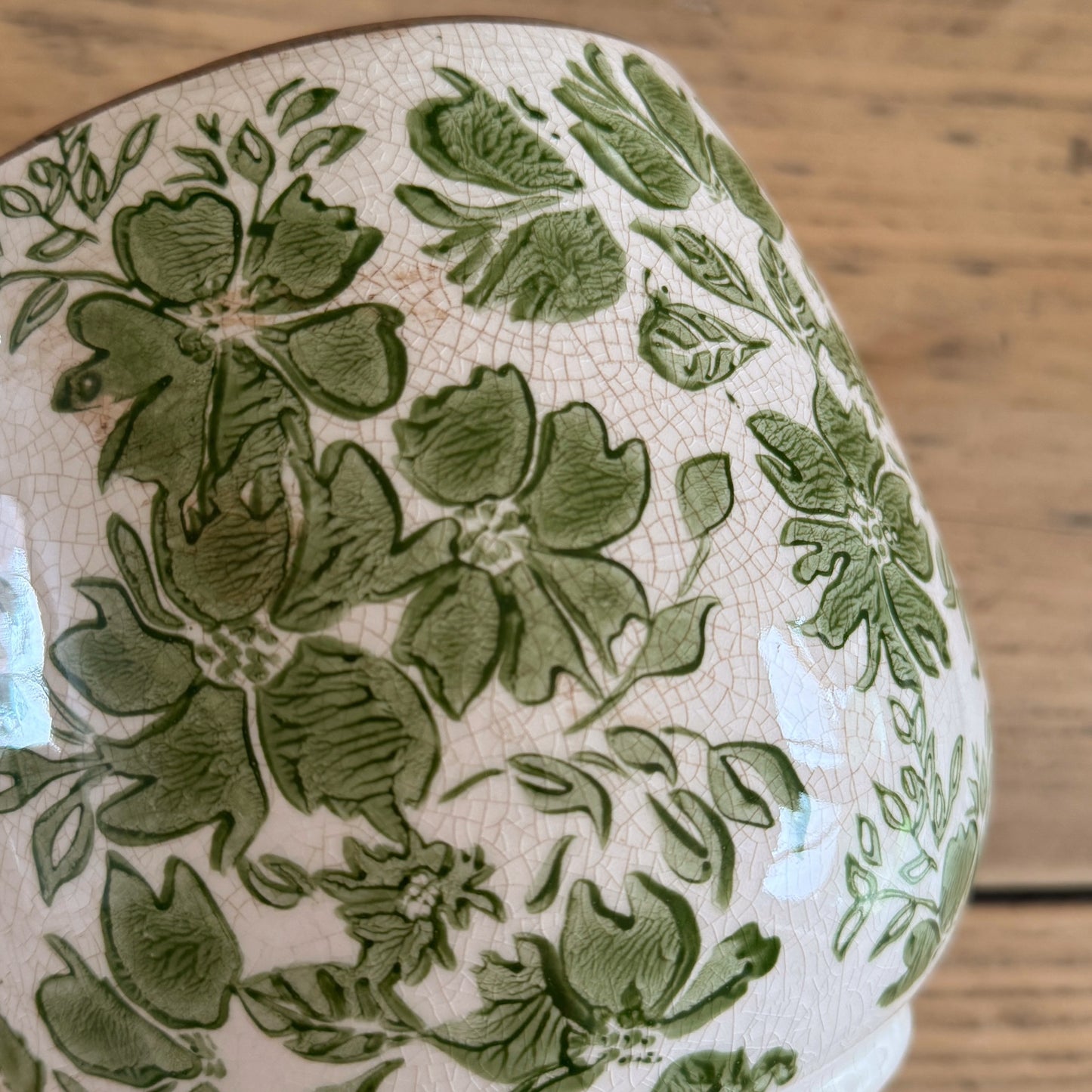 Rustic Green Floral Planter