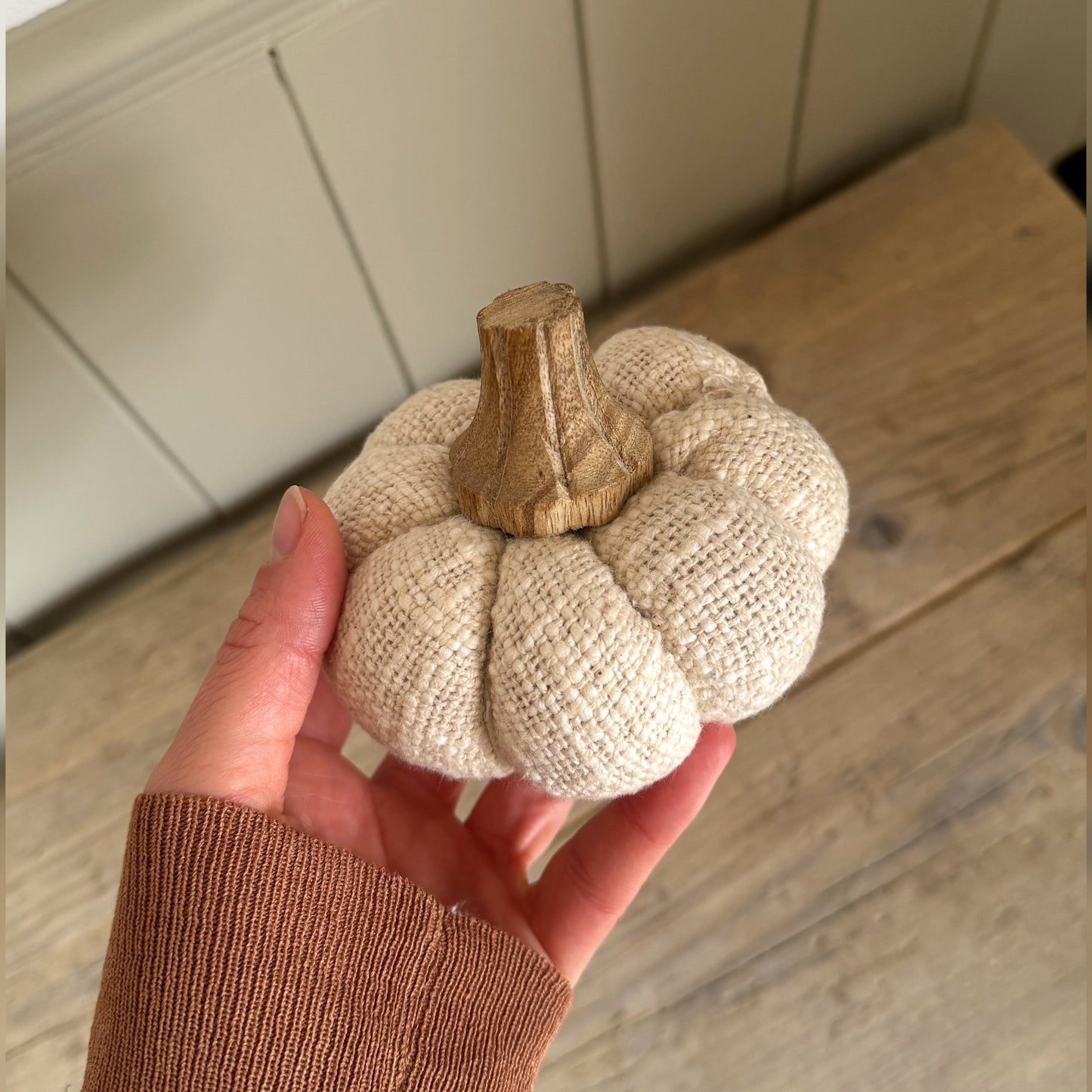 Soft Cream Cotton Pumpkins – Cosy Autumn Decor