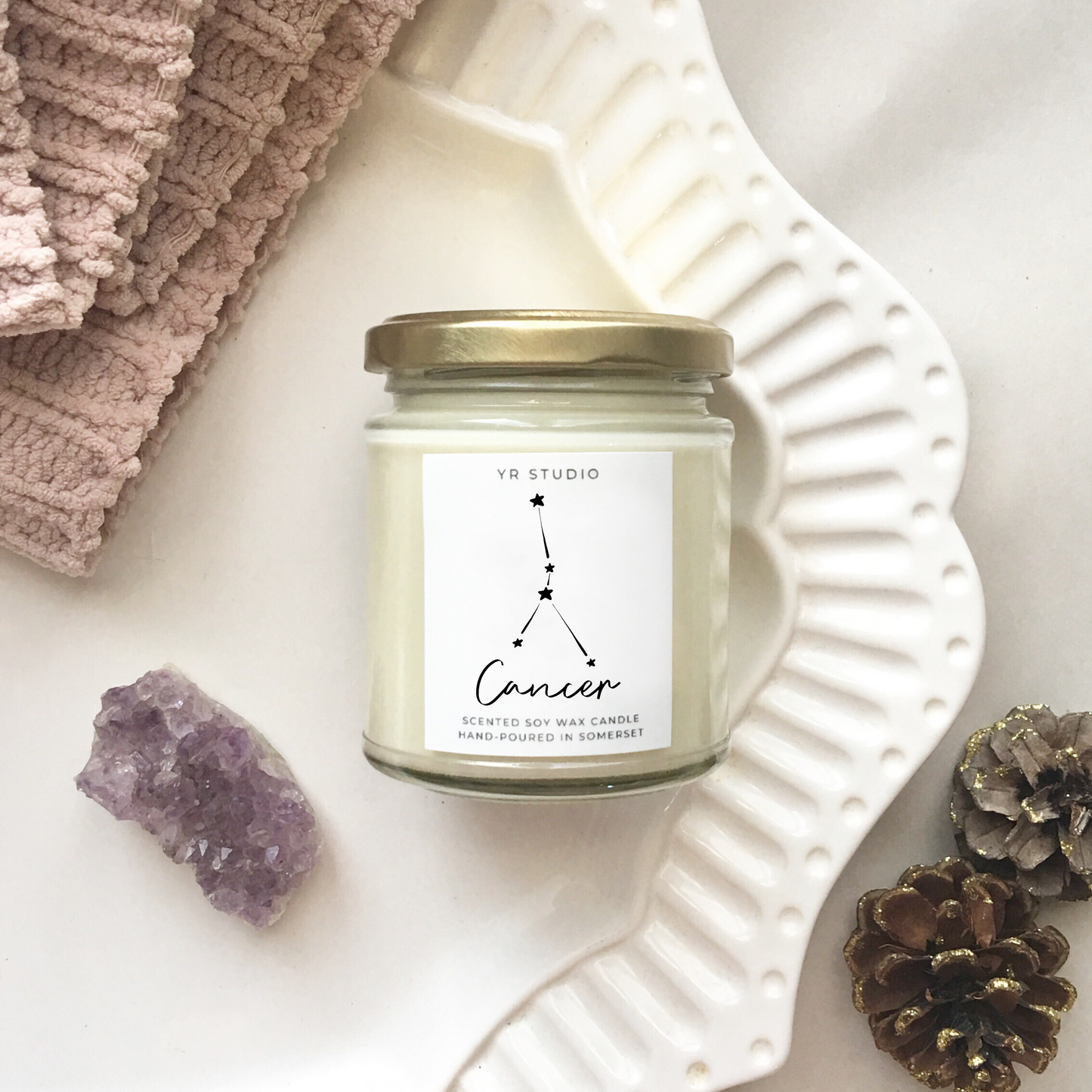 Cancer zodiac candle