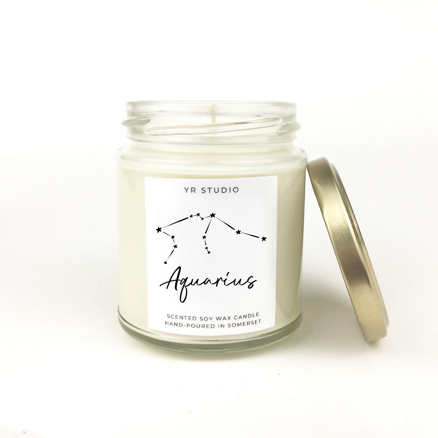 Aquarius zodiac candle