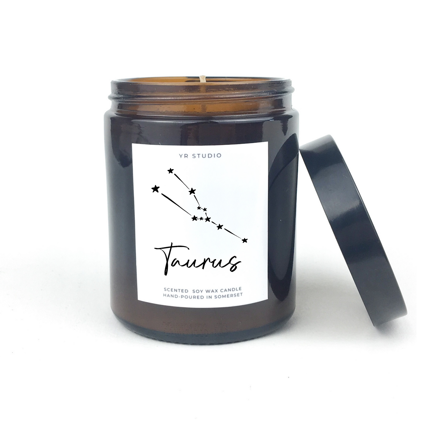 Taurus zodiac amber candle