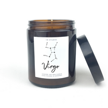 Load image into Gallery viewer, Virgo zodiac amber candle