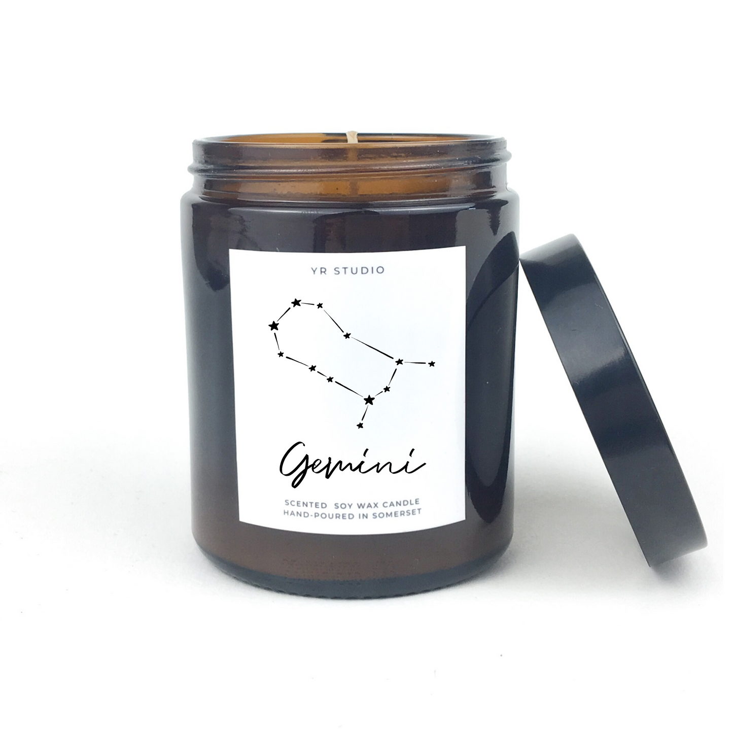 Gemini zodiac amber candle